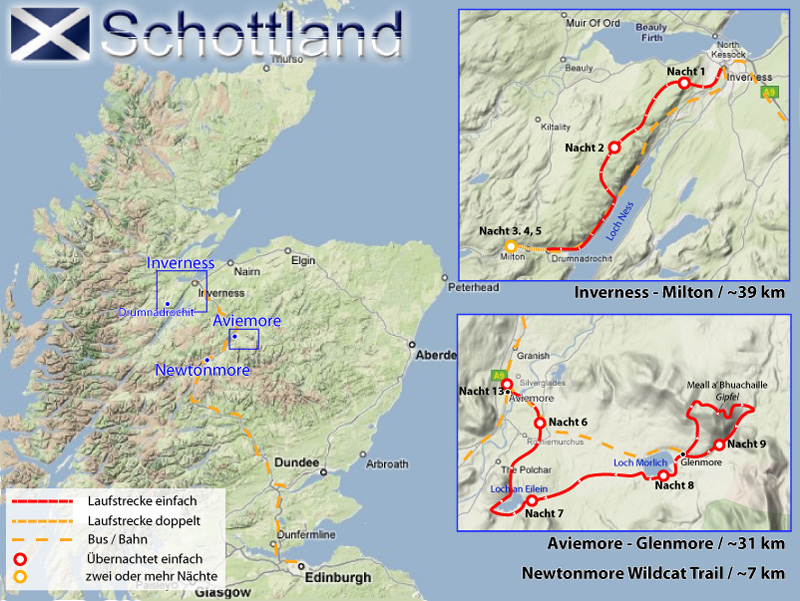 Routenkarten Schottland