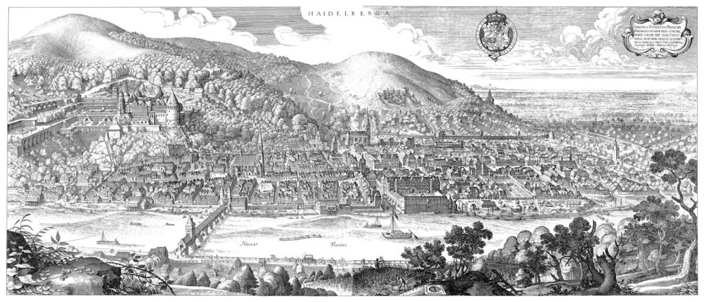 Merian-Panorama von Heidelberg