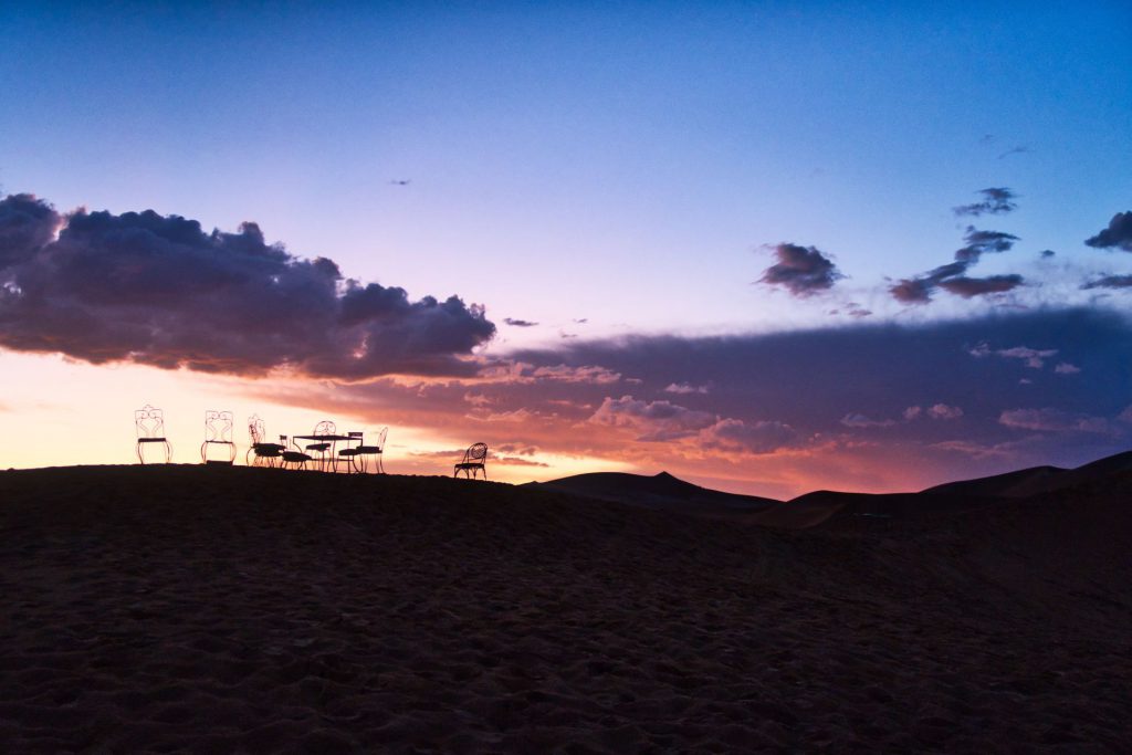 Sonnenaufgang in der Wüste von Merzouga