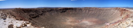 Der Meteor-Krater mit dem kreativen umgangsprachlichen Namen "Meteor Crater" (Panorama) Barringer Crater