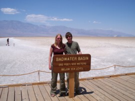 Chuck und ich am Badwater Basin Badwater Basin, Death Valley