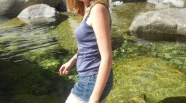 Ich im Tavignano-Bach Debbie