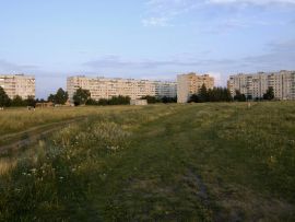 Stadtrand von Charkow: Vom mehrstöckigen Plattenbau direkt auf die Wiese - da gibt es keine Kompromisse